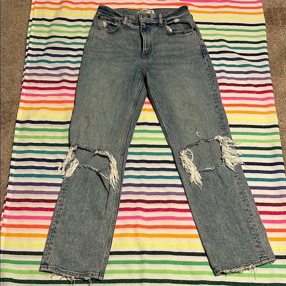Abercrombie & Fitch Distressed Blue Jeans